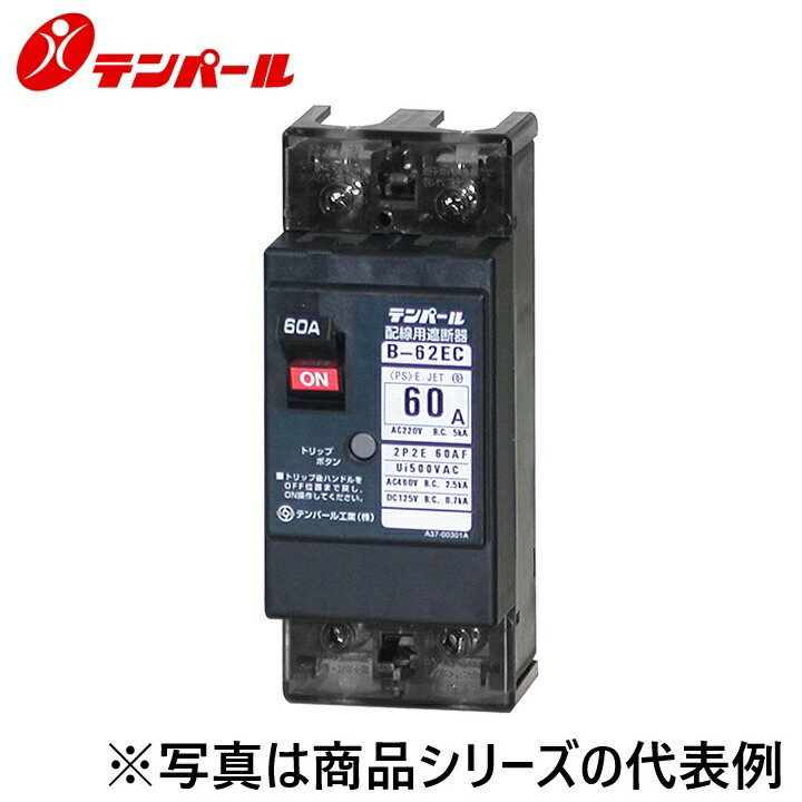テンパール工業　B62EC60F[B-62EC 60A]　配線用遮断器 Eシリーズ【経済タイプ】【埋込型】　Ψ