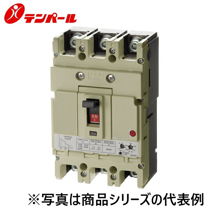 テンパール工業　B223WDS[B-223WD 125A-225A]　配線用遮断器【高遮断容量・三相4線式回路用】【裏面型】　Ψ