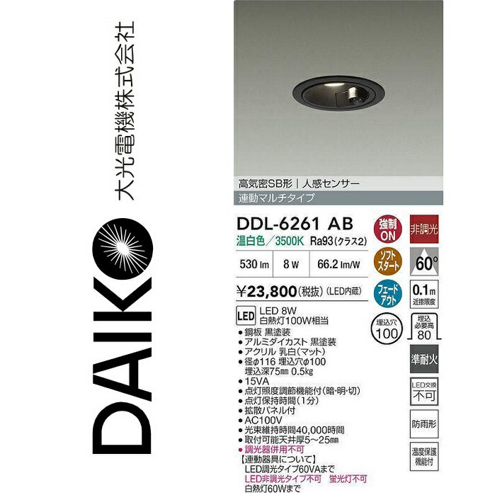 大光電機 DDL-6261AB LED人感検知器付落ちこむ点火装置 Σ