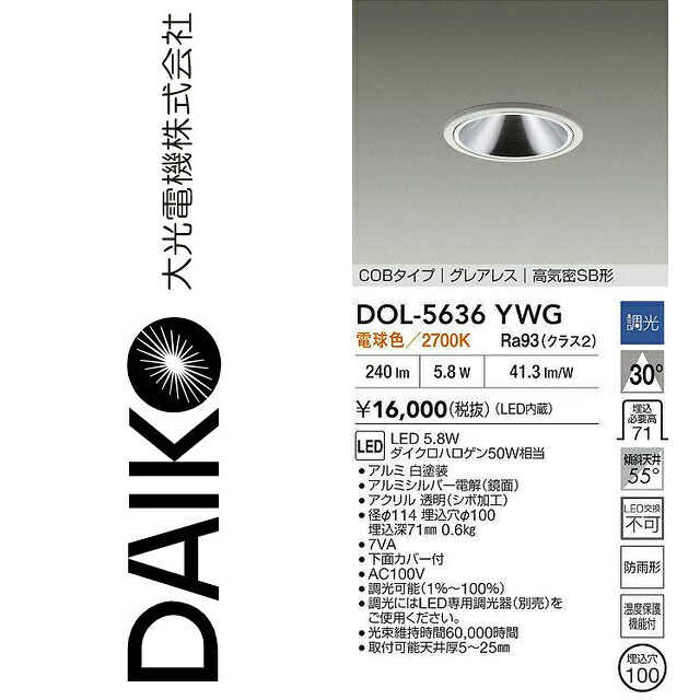 大光電機 DOL-5636YWG LED軒下落ちこむ点火装置 Σ