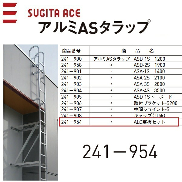 杉田エース/ACE　241-954　アルミASタラップ【ALC用裏板セット】　θ[Z]