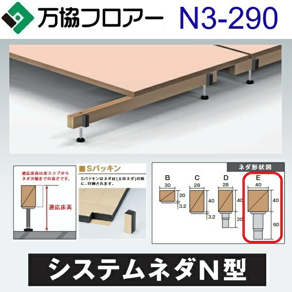 万協フロアー N3-290 ケース販売【14本/ケース+接着剤付】N3型支持脚【適応床高251~335mm】【沈み込みの少ないシステムネダ】 ⇒Ω|住設建材カナモンジャー