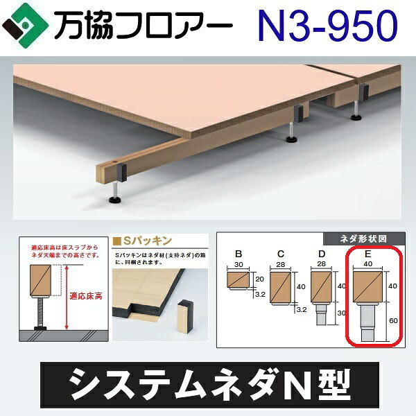 万協階層 N3-950 容れもの売りわたす【14本/容れもの＋貼り付ける剤付】N3型かばい立て脚【自然調整床高911～995粍】【分銅込みの小っちゃいシステムネダ】 ⇒Ω