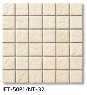 LIXIL　IFT-50P1/NT-32　ケース販売【20枚/ケース】 50mm角紙張り（浴室床タイプ） サーモタイル ナチュラル ⇒▽