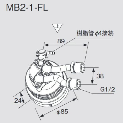 長府製作所 MB2-1-FL 給湯器部材 回転運動アダプタ Chofu □