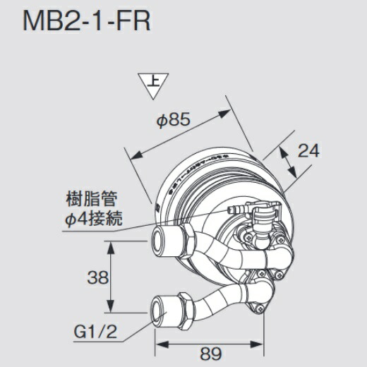 長府製作所 MB2-1-FR 給湯器部材 回転運動アダプタ Chofu □