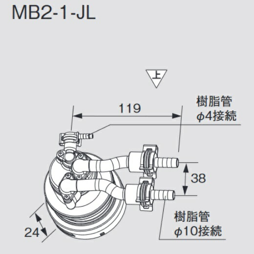 長府製作所 MB2-1-JL 給湯器部材 回転運動アダプタ 脂管(φ10)繋ぎ合わせる専用 Chofu □