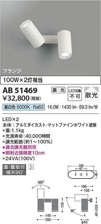 コイズミ照明 AB51469 LEDブラケット Σ|住設建材カナモンジャー