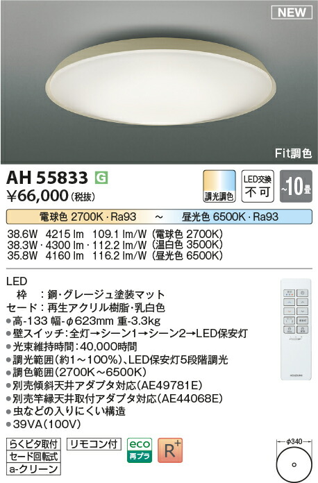 コイズミ照明　AH55833　LEDシーリング Σ