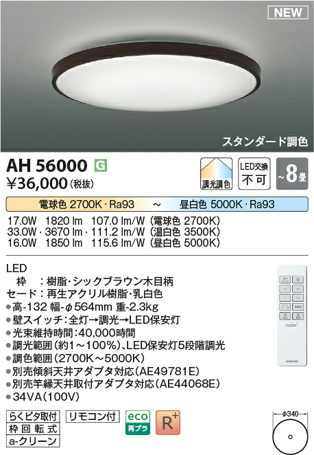 コイズミ照明装置 AH56000 LED最高限度 Σ