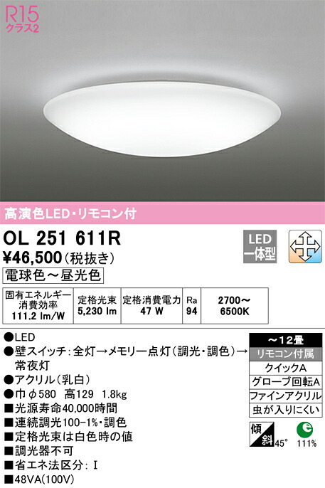 オーデリック　OL251611R　LEDシーリング Σ[X]｜住設建材カナモンジャー