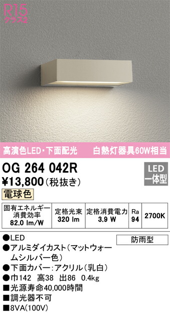 オーデリック　OG264042R　LED表札灯 Σ