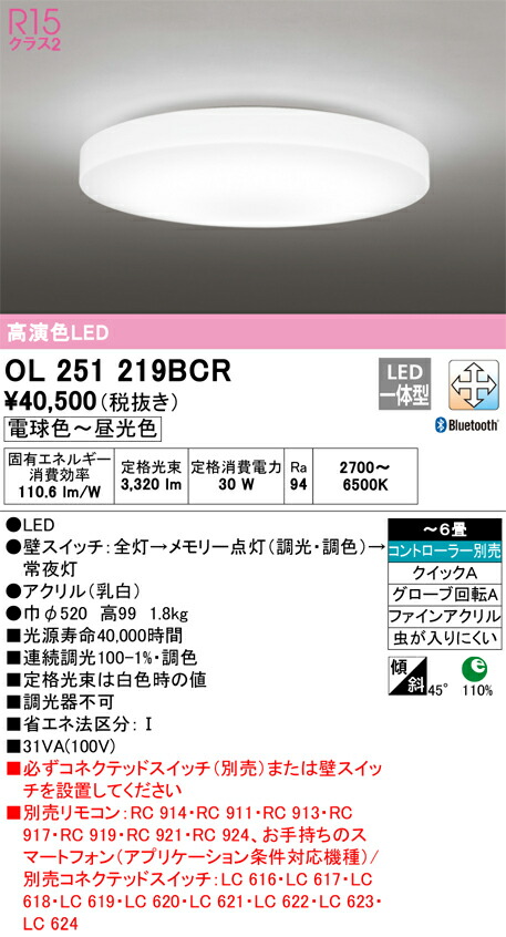 オーデリック OL251219BCR LED最高限度ともし火 Σ