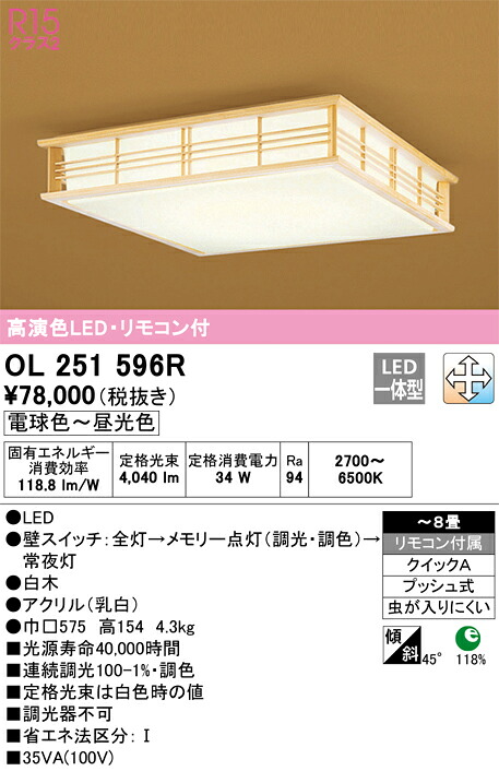 オーデリック OL251596R LEDシーリングライト Σ|住設建材カナモンジャー