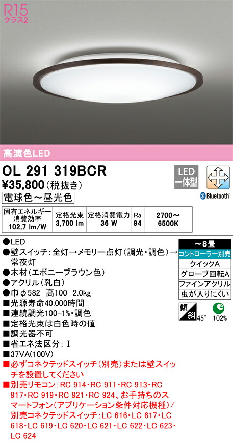 オーデリック OL291319BCR LED最高限度ともし火 Σ