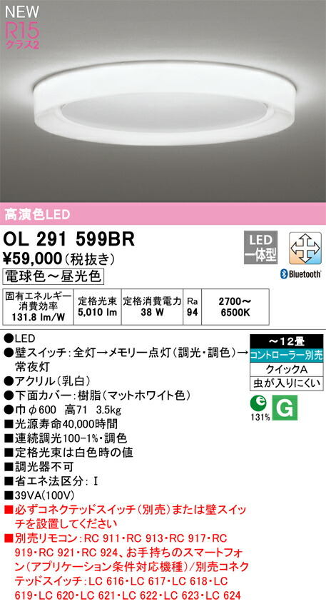 オーデリック OL291599BR LED上昇限度ともし火 Σ