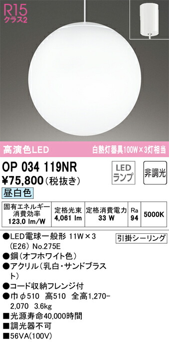 オーデリック　OP034119NR　ランプ別梱包 Σ