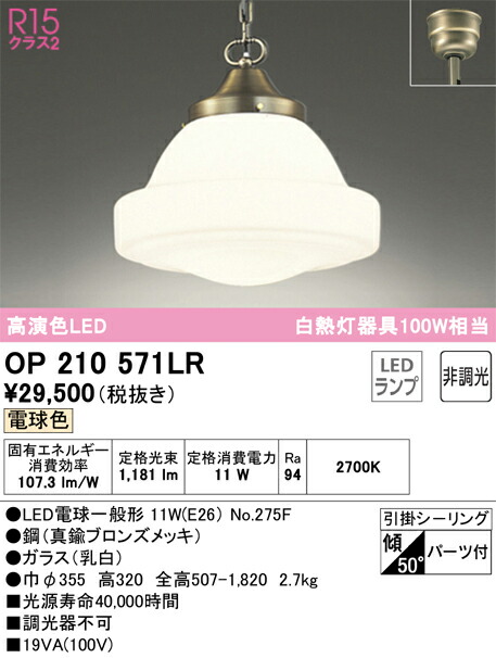 オーデリック　OP210571LR　ランプ別梱包 Σ