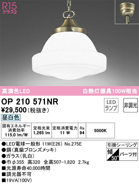 オーデリック OP210571NR 照明ランプ別荷拵え Σ