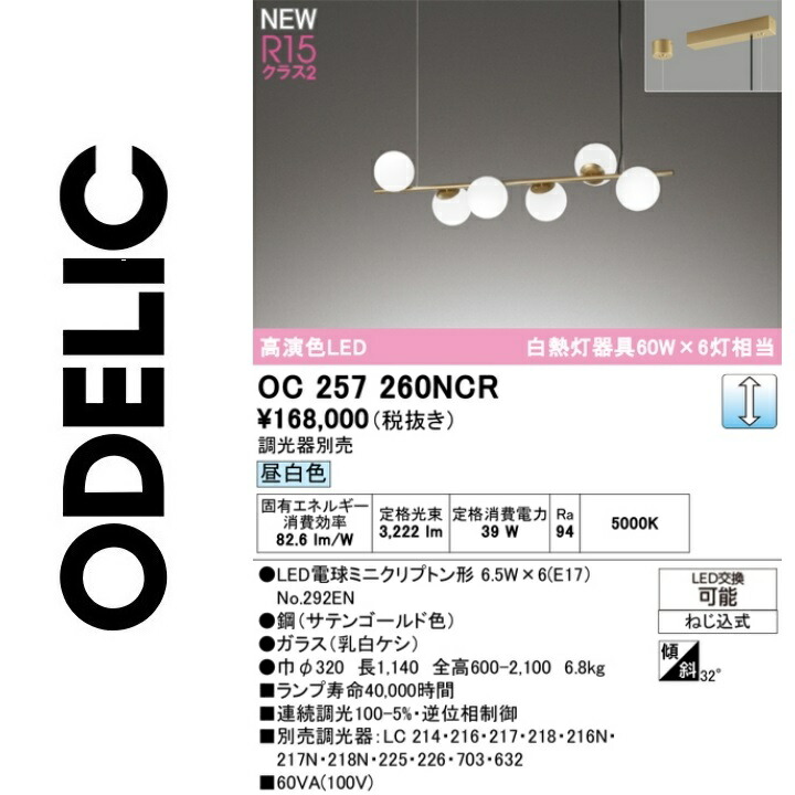 オーデリック OC257260NCR ランプ別梱包 Σ