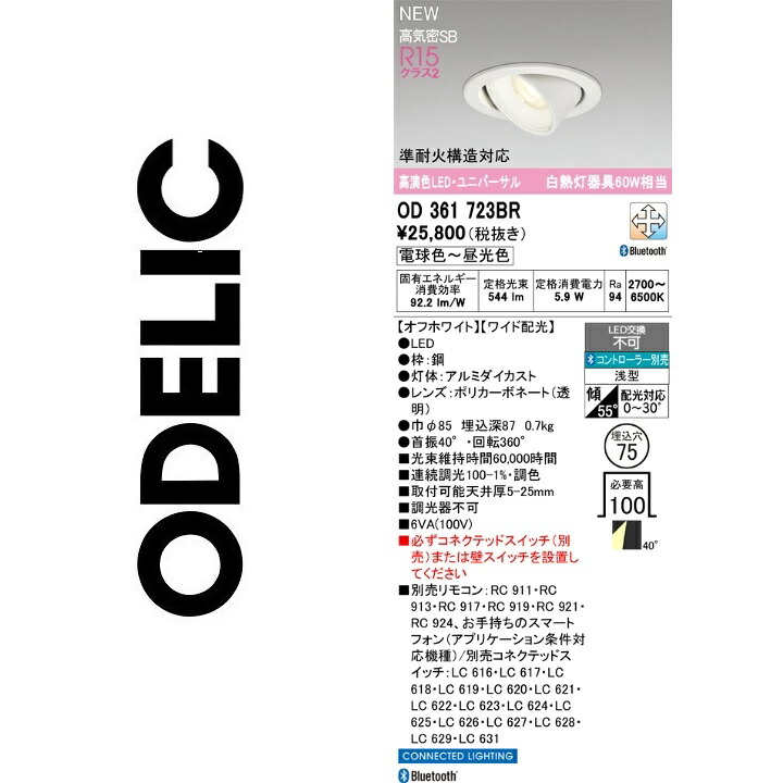 オーデリック OD361723BR LED落ち込むともし火 Σ