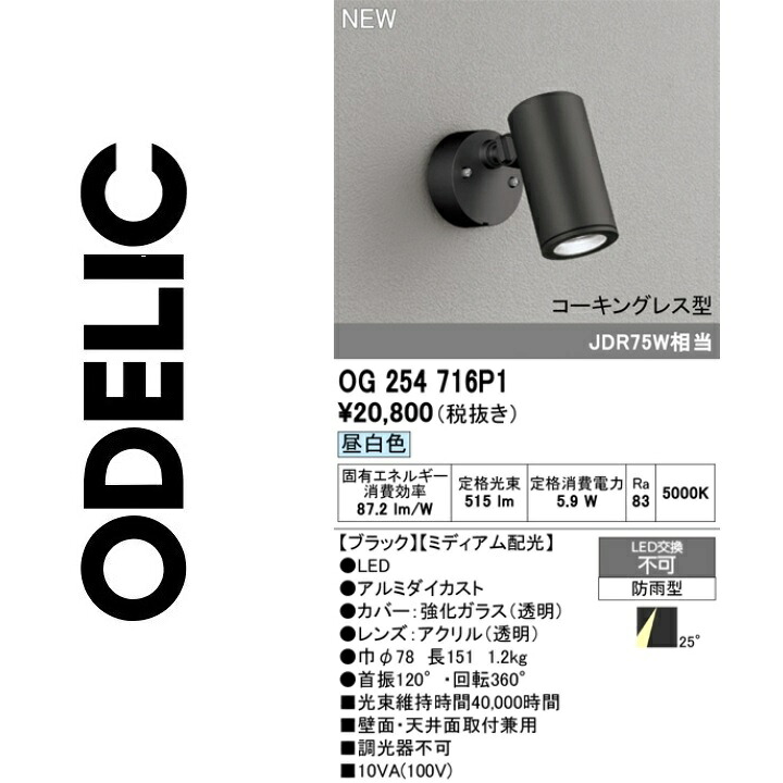 オーデリック OG254716P1 LED注目の的 Σ