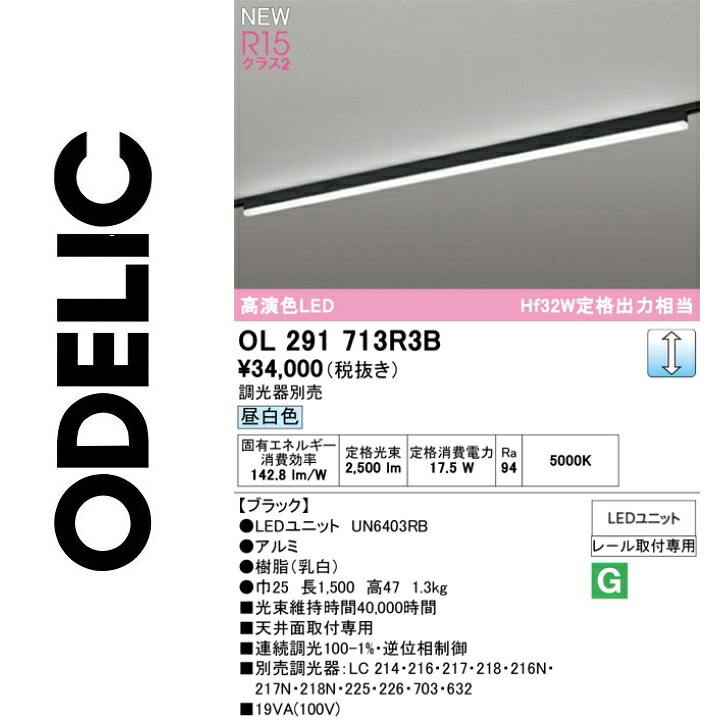 オーデリック OL291713R3B LED明かり社会的単位別梱 Σ