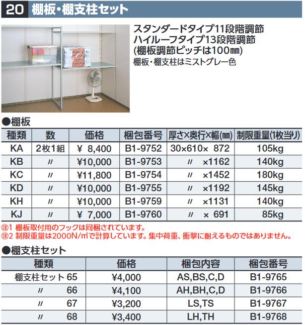 イナバ物置　棚板KD(2枚1組)[B1-9755]　SMK型オプション 【本体同時購入のみ手配可】⇒■
