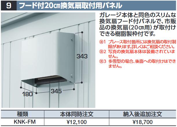 楽天市場】イナバ物置 KNK-FT フード付20cm換気扇取付用パネル SGN型オプション トール用【本体同時購入のみ手配可】⇒□ :  住設建材カナモンジャー