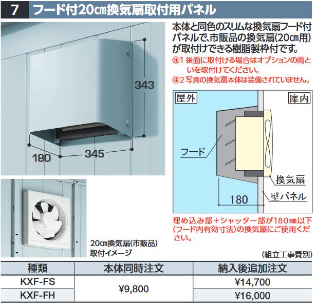 楽天市場】イナバ物置 KXF-FH フード付20cm換気扇取付用パネル