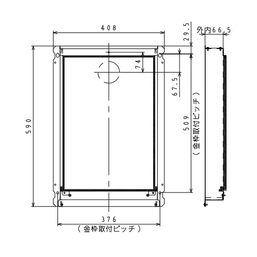 パーパス　PSM-34〔LL72〕　給湯器部材 パイプシャフト用取替部材 (PSM-24/PSM-25/PSM-30/PSM-31/PSM-32 の代替品)　&rArr;□｜住設建材カナモンジャー