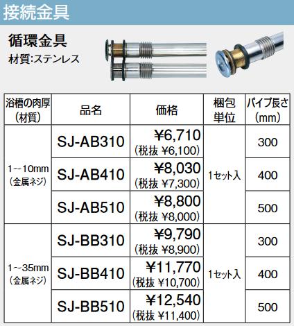 パーパス　SJ-BB510　循環金具 浴槽の肉厚1～35mm(金属ネジ) パイプ長さ500mm 　&rArr;□｜住設建材カナモンジャー
