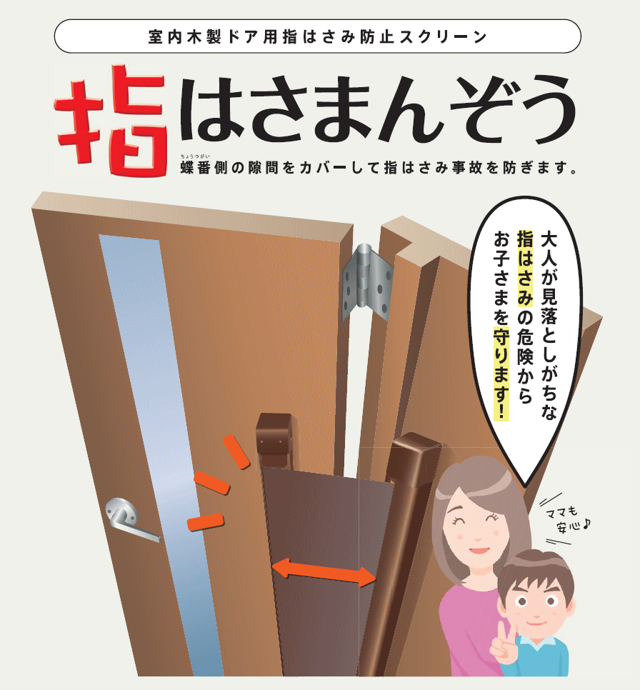 セイキ販売　ＳＥＩＫＩ　木製室内ドア用　指はさみ防止スクリーン　指はさまんぞう