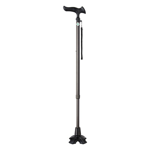 【送料無料】メーカー直送品 Fuji Home(フジホーム） Walking Stick(ステッキ・杖) WB3842 かるがも オム 4点DX 伸縮S・M兼用 千鳥格子 ステッキ つえ 杖軽量 おしゃれ 歩行器 介護杖 介護 歩行補助 立ち上がり補助 敬老の日 ギフト プレゼント