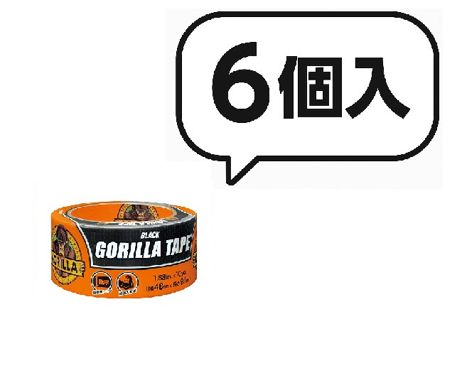 【小箱6個入り】 ゴリラテープ ブラック 1788|超強力補修テープ 耐水・屋外対応 手で切れる DIY 車両補修 凹凸面密着