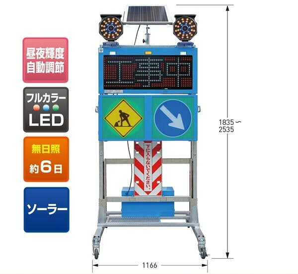 キタムラ産業 ソーラー式LED電光盤《フルカラー3文字1段》SLGC-3132G