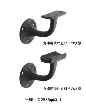 丸喜金属 AIB-190 1個 丸棒用受け皿付き ブラスブラケットI MARUKI 棚受け マットブラック 真鍮