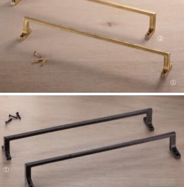真鍮鋳物 タオル掛け タオルバー BT-200 鋳肌素地 / 黒染め シロクマ 新生活 Brass Casting|建築金物館