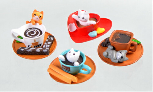 楽天市場 5 引きクーポンあり カフェ猫4個 ねこ テラリウムフィギュア 動物 ミニチュア ミニフィギュア ジオラマ 苔テラリウム テラリウム インテリアtakara