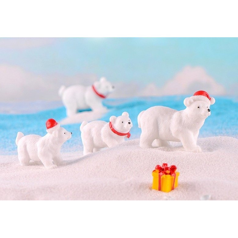 クリスマス白熊 お買い得個 テラリウムフィギュア 動物 ミニチュア ミニフィギュア ジオラマ 苔テラリウム アクアリウム Crunchusers Com