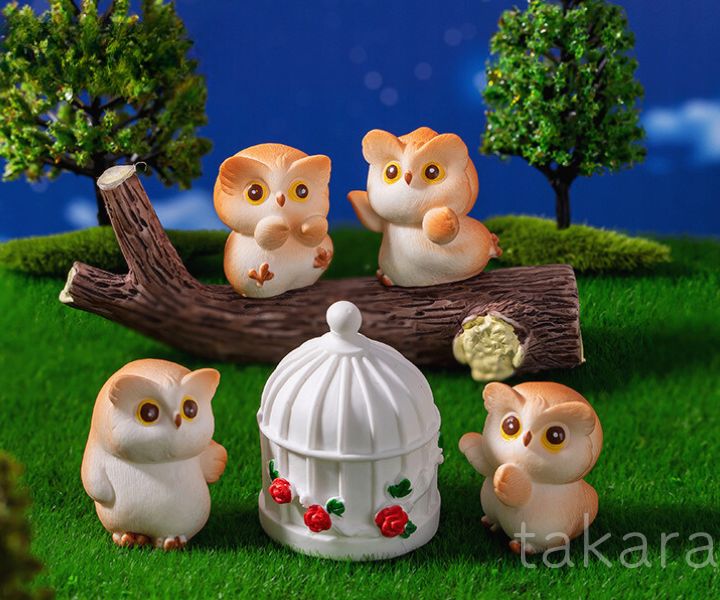 楽天市場】ミニチュアドール 森のふくろう フクロウ 梟 ミニチュア 4羽