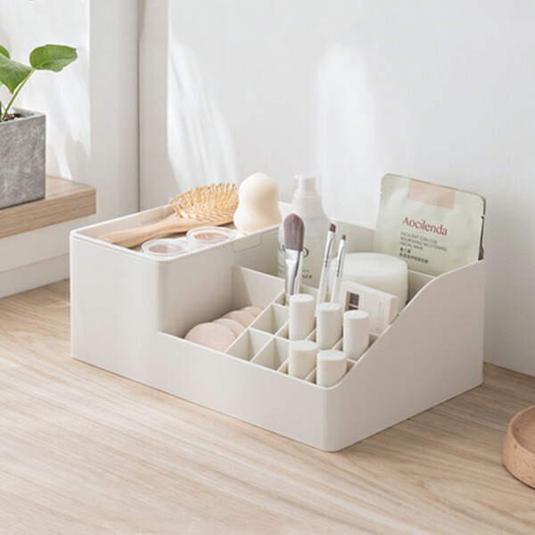 楽天市場 メイクボックス 化粧品収納 収納ボックス 卓上収納ボックス 卓上整理ボックス 卓上 化粧品 便利グッズ 仕分け収納 おしゃれ 小物入れ まとめ 収納 プラスチック 省スペース 小物収納 シンプル ホワイト 北欧風 大容量 Hooneyz