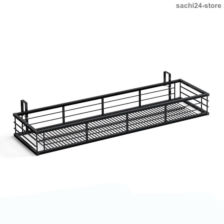 【全品2点で5%OFF】植物コンテナバルコニーハンギングフラワーラックスタンド、レールプランターバスケット屋外用ポット、デッキ手すりプランターボックス屋外ハンガースタンド 黒