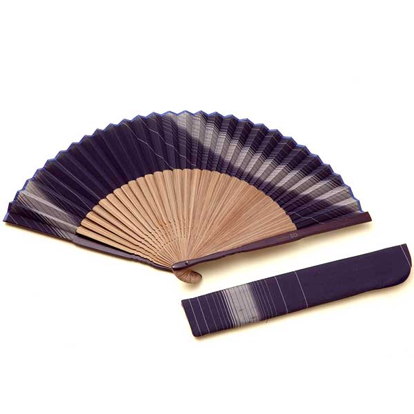 ≪白山麓つの屋≫ かばんにちょっと忍ばせられる コンパクトな扇子・差し袋セット 黒 縁 【ギフト】