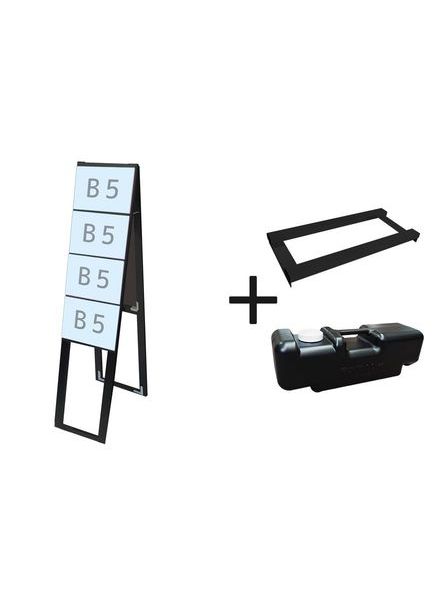 ブラックカードケーススタンド看板 B5横8両面ハイ ウエイトアーム・水タンクセット BCCSK-B5Y8RH-3SET