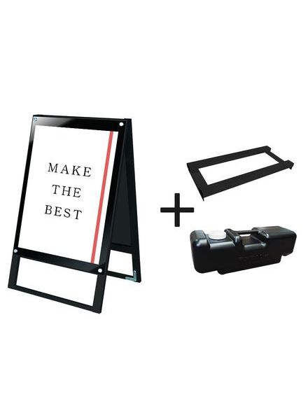 ブラックポスター用スタンド看板 B2両面ブラック ウエイトアーム・水タンクセット BPSSK-B2RB-3SET