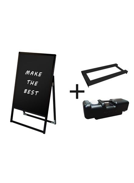 ブラックバリウススタンド看板 ブラックボード A2片面 ウエイトアーム・水タンクセット BVASKBB-A2K-3SET