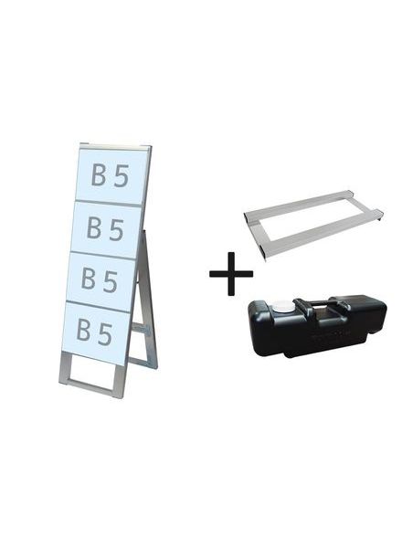 カードケーススタンド看板 B5横4片面 ウエイトアーム・水タンクセット CCSK-B5Y4K-3SET