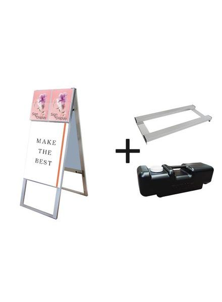 カタログケーススタンド看板 Dタイプ A2両面 ウエイトアーム・水タンクセット KCSKD-A2R-3SET｜看板工場