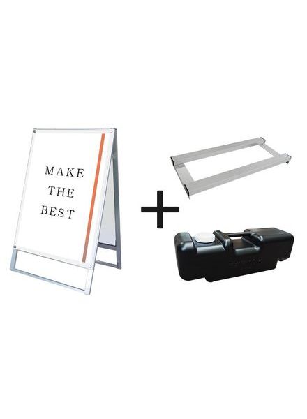 ポスター用スタンド看板 B1両面ホワイト ウエイトアーム・水タンクセット PSSK-B1RW-3SET